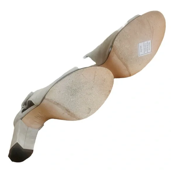 Stuart Weitzman Adjustable Taupe Gray Suede Open Toe Heeled Booties Size 8.5M - Picture 4 of 9